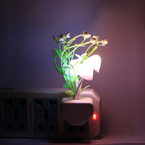 FAISHILAN LED Night light Color Changing Mushroom Wall Lights, Auto On/off And Color Changing, Energy Saving Light Sensor