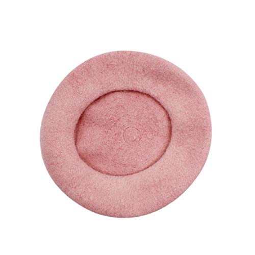 RARITYUS Fashion Cute Wool French Artist Beret Hat Warm Beanie Cap Headwear with Small Rainbow Pom Pom for Kids Girls
