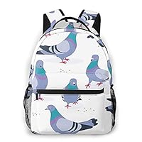 Travel Laptop Backpack Casual Backpack Pigeon Print, Anti Theft Durable Computer Bag, Water Resistant College School Bag for Women Men Fits 14 Inch Notebook