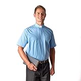 MDS Sky Blue Cottonrich Tab Clergy Shirt #2400