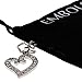 Silver Crystal Iced Out Open Heart Pendant I Love You Necklace Jewelry Gift for Mother Day Girls Women Girlfriend