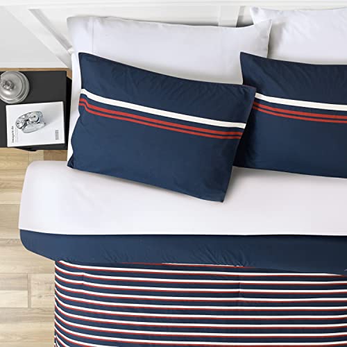 Nautica Queen Comforter Set, Cotton Reversible Bedding with Matching Shams, Medium Weight for