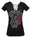 Sons of Anarchy - Reaper with Roses Braided V-Neck - Women's T-Shirt (Large)