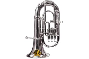 SOUND SAGA Euphonium 4 Valve BB Pitch Premium Quality Including Mouthpiece and Carry Case (NICKEL)