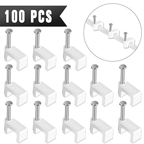 Cable Clips CableGeeker 100 Pieces Cable Clips with Nails