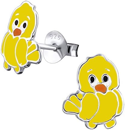 Laimons Kids Childrens' Earrings Childrens' Jewellery bird chick yellow 925 Sterling silver