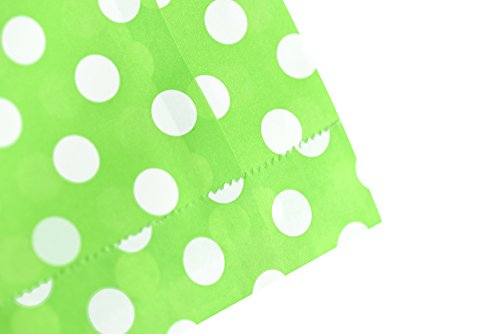 FiveSeasonStuff Greaseproof Paper Bags for Food Candy Goodies Gift Party Wedding Favors Birthday Baby Shower Buffets Picnics BBQ Arts & Crafts DIY Retail (5.12''x 7'') — PACK 100 (Green, Polka Dots) - Thumbnail 4