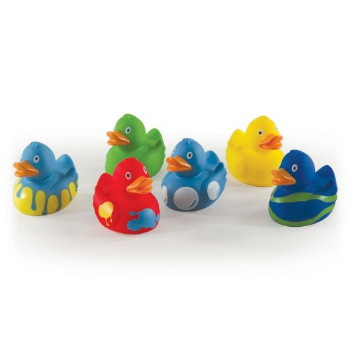 Luvable Friends Printed Rubber Ducks, Multicolor, 6-Count
