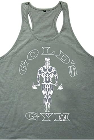 Eastabile Mens Gym Tank Tops Bodybuilding Fitness Workout Vest Tanks (XXL, Gray &amp; White)
