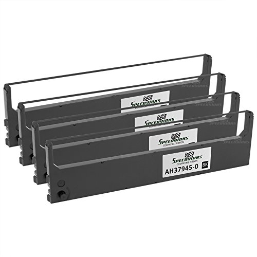 SpeedyInks 4PK Compatible Citizen Black Printer Ribbon, AH37945-0 for use in Blue Chip, Citizen Plus, Citizen Swift, Commodore, Pitney Bowes, Schneider, & Synelec Models - Thumbnail 4