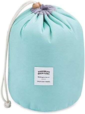 loffy dresses Waterproof Cosmetic Bags Makeup Bag Travel Barrel Cases Kit Organizer Bathroom Storage Carry Case Toiletry Bags Multifunctional Bucket Toiletry Bag (Blue)
