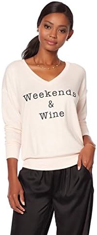 Wendy Williams Lightweight Printed Weekend Sweatshirt Cloud Pink M New 572-053