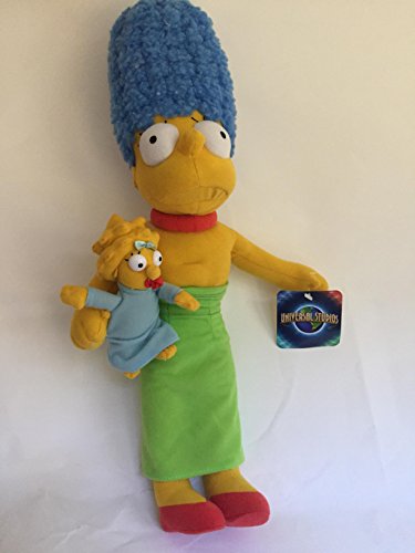 Universal Studios Simpsons Marge Holding Maggie Green Blue Dress Doll Toy