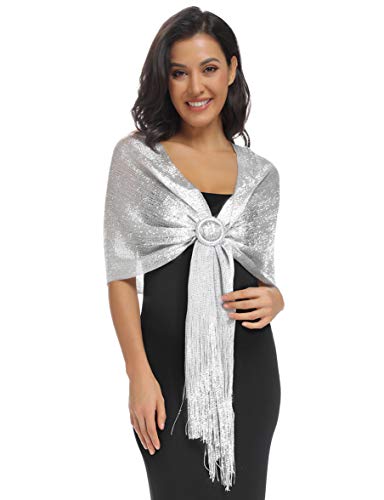 sheer silver shawl