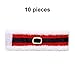 Leinuosen 10 Pieces Christmas Napkin Rings Holders Napkin Band with Santa Belt Design for Party Dinner Table Decoration