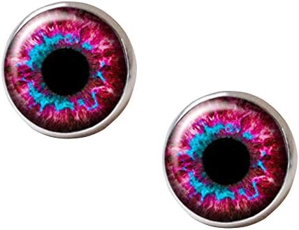 Galaxy Nebula Eyeball Eyes Hand Craft Handmade Stainless Steel Stud Earrings