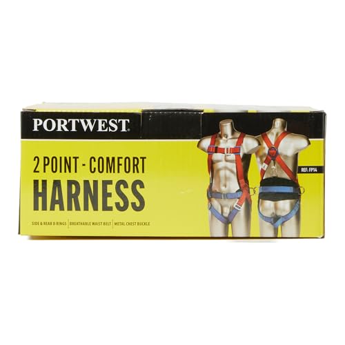 Portwest Portwest 2 Point Comfort Harness, Size: One Size, Colour: Red, FP14RER