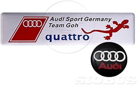 Amazon キーホールカバーシールセット アウディ Audi メタルプレートステッカー Quattro エンブレムロゴ キーホールカバーシール 並行輸入品 ステッカー デカール 車 バイク