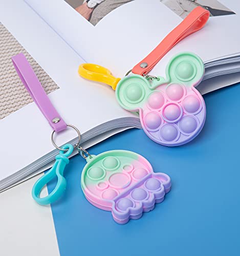 Joy Jolly Simple Dimple Decompression Toys, Simple Dimple Fidget Toy Portable Keychain, Stress Toys Handheld, Mini Simple Dimple Ring Key, Autism Early Educational Brain Development Toy, 2er Pack