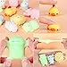 B Bascolor 12 PCS Filled Easter Eggs Plastic Surprise Eggs Easter Basket Stuffers Fillers Prefilled Easter Toys with Mochi Squishy Stress Relief Toys for Kids Easter Party Favors