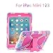 ACEGUARDER Shockproof Kid Case for iPad Mini 1 2 3(7.9 inch), Full Body Protective Premium Soft Silicone Cover with Adjustable Kickstand for iPad Mini 1 2 3 (PinkCamo/Rose)