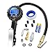 Digital tire Pressure Gauge with inflator,Accurate 0.1 Display Resolution 235Psi Heavy Duty Air Chuck and Compressor Accessories with Rubber Hose and Quick Connect Plug for Truck,Cars and Motorcycle