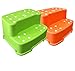 Tenby Living 2-Pack Green and Orange Extra-Wide, Extra-Tall Jumbo Step Stool with Removable Non-Slip Caps and Anti-Slip Rubber Grips