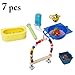 Legendog 7PCS Bird Supplies Set Creative Plastic Bird Feeder Bird Toy Set for Parrotthumb 4