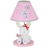 Just Born Antique Chic Nursery Lamp, Cute Bunny Base with Pink Butterfly Shade