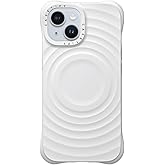 CASETiFY Ripple iPhone 15 Case [2X Military Grade Drop Tested/Wave Textured/Compatible with Magsafe] - White