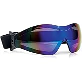 BISON LIFE Mirage - Gafas de seguridad ventiladas con banda elástica ajustable y bolsa protectora, gafas de protección UV par