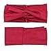 DRESHOW Cross Headbands Vintage Elastic Head Wrap Stretchy Moisture Hairband Twisted Cute Hair Accessories (4 Pack Cross Cloth: Black, Burgundy, Grey, Navy)