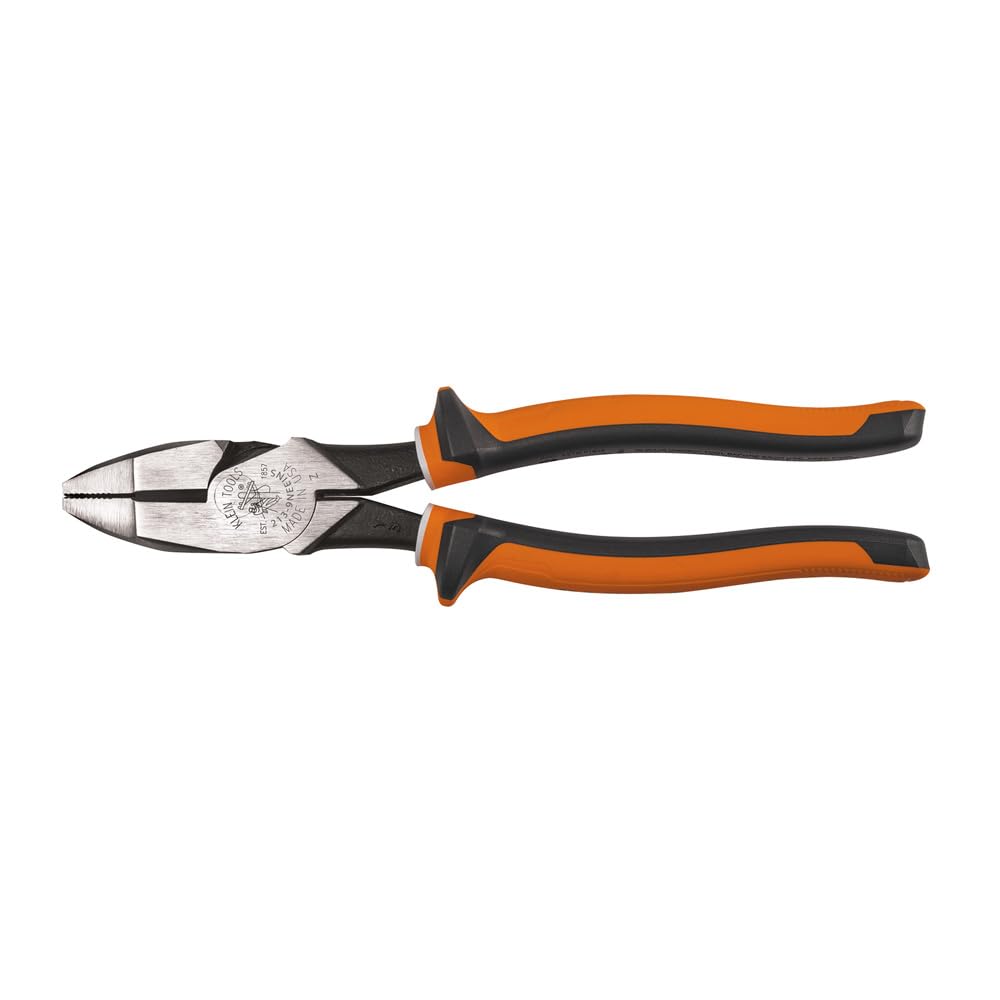 Klein Tools 2139NEEINS Slim Handle Insulated Side Cutter Pliers, Streamline New England Nose with Knurled Jaws, 9-Inch