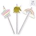 25PCS Unicron Paper Straw Decor Unicorn Party Supplies - Unique Rainbow Cupcake Topper Unicron Striped Straws Disposable Drinking Straws for Unicorn Birthday Party Supplies