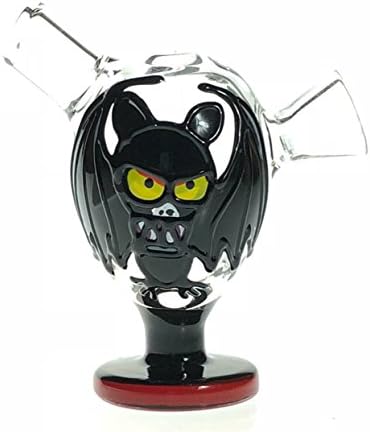 QZUSF 2.8inches Mini Stained Glass Martian Blunt Bubbler (Black bats)