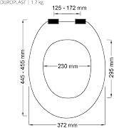 Spirella Blue Duroplast Oval Toilet Seat Soft Close Stainless Steel Hinges view 4