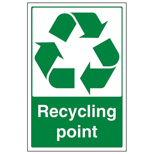 V Safety General Recycling - Recycling Point - 300 X 400MM Safety Sign With Snap Frame