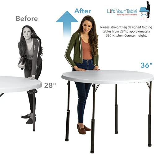 Lift Your Table® Folding Table Risers, EasytoUse Straight Leg Folding