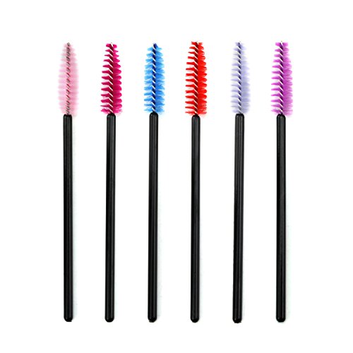 EZGO 300 Pack Multicolor Disposable Eyelash Mascara Brushes Wands