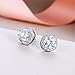 EVER FAITH 925 Sterling Silver Cubic Zirconia Elegant Cushion Cut Halo Stud Earrings Clear