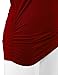 Made By Johnny MBJ WT1037 V Neck Short Sleeve Dolman Top with Side Shirring XXXL Wine