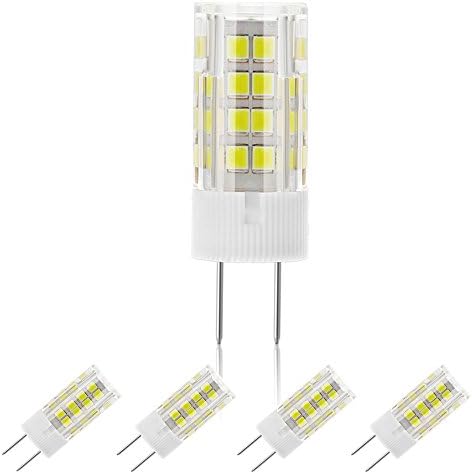 SHKNH 120V G8 Bi-Pi Base Led Light Bulb 3.5W, Replacement of 40W Halogen Bulb, G8 Led Light for Cabinet Puck Light, Outdoor landscape lights, Table lamp, Courtyard Light, Pack of 5
