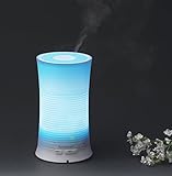 Tenswall Aroma Ultrasonic Essential Oil Diffuser Aromatherapy Waterless Auto Shut-off Cool Mist Humidifier 300ml with 7 Color LED Lights Changing for Home Office SPA Baby Room