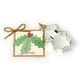 Holly Leaf Cookie and Fondant Cutter - Ann Clark - 4.5 Inches - US Tin Plated Steel