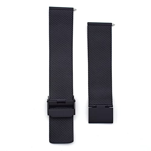 THEAGE Titanium Mesh Watch Band for Mens Women, Mesh Watch Straps (Black)