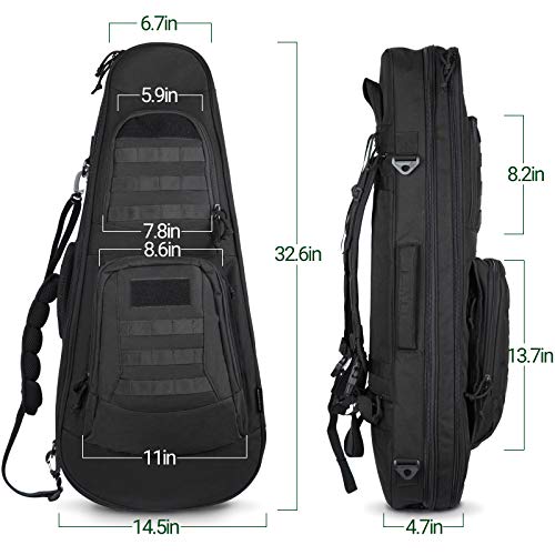 HUNTSEN Tactical Rifle Bag Backpack 32" Padded Gun Bag Soft Gun Case