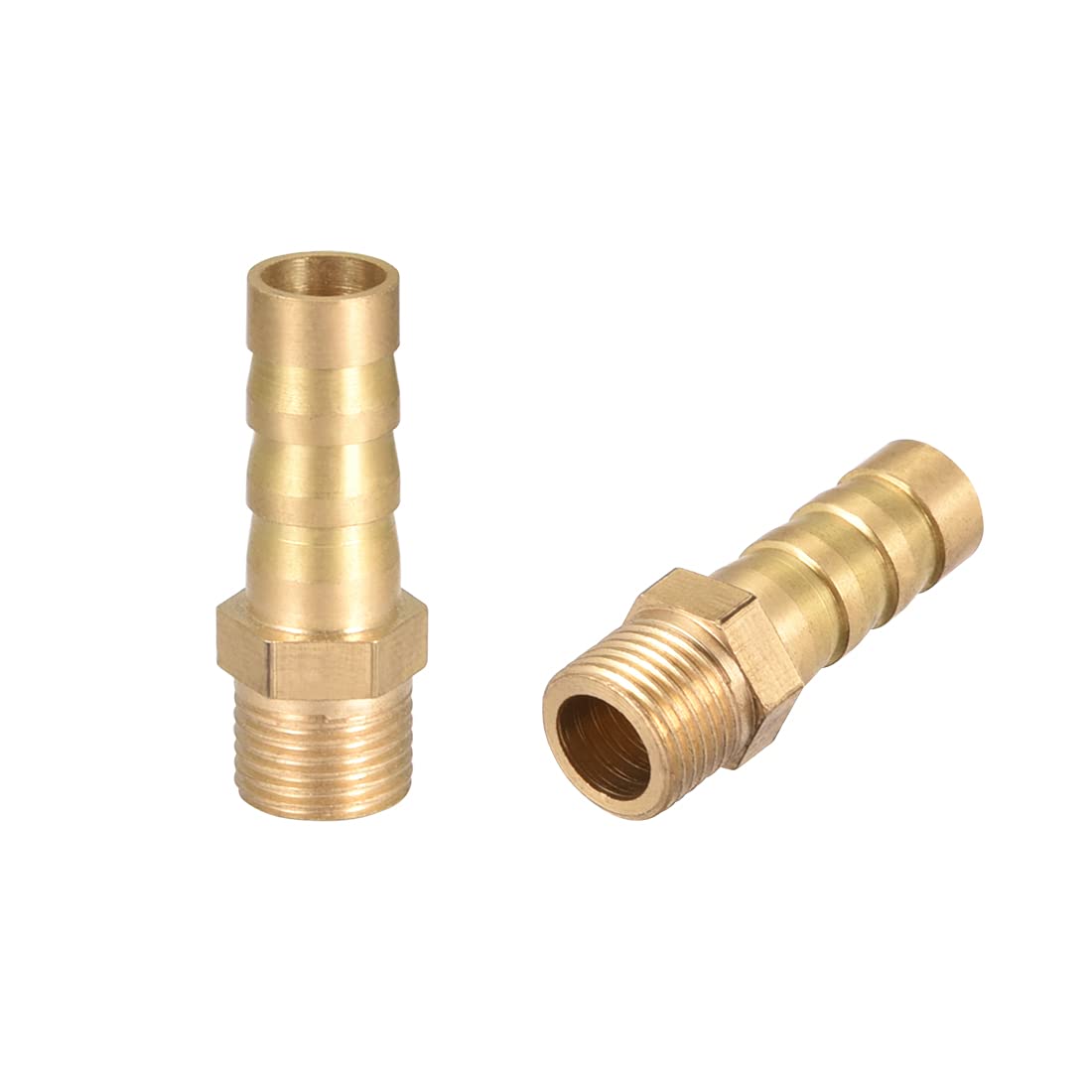 sourcing map Brass Hose Barb Fitting,Connector,8mm Barb x G1/8 Male Pipe Adapter,2pcs