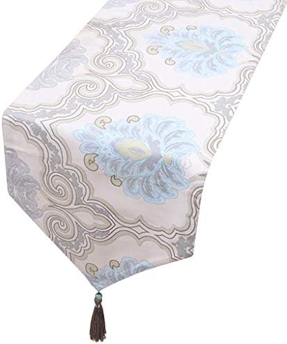 White Table Runner, Flowers Table Runners for Dining Table, TV Cabinet, Coffee Table, Shoe Cabinet, Porch (Available in 5 Sizes) (Color : White, Size : 33cm×200cm)