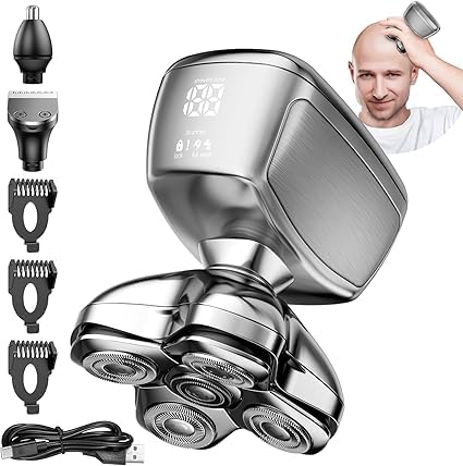 Photo 1 of 5D Head Shavers for Bald Men, kensen Magnetic Head Shaver LED Display Wet & Dry Bald Head Shavers for Men, IPX6 Waterproof Head Shavers for Men with USB-C Charge