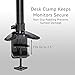 Dual Monitor Full Motion Arm Stand – Gas Spring Computer Desk Mount – VESA – Fully Adjustable Height with C-Clamp Base, Holds Two 15-27” LCD Screens – Stack Or Elevate – Cable Managementthumb 3